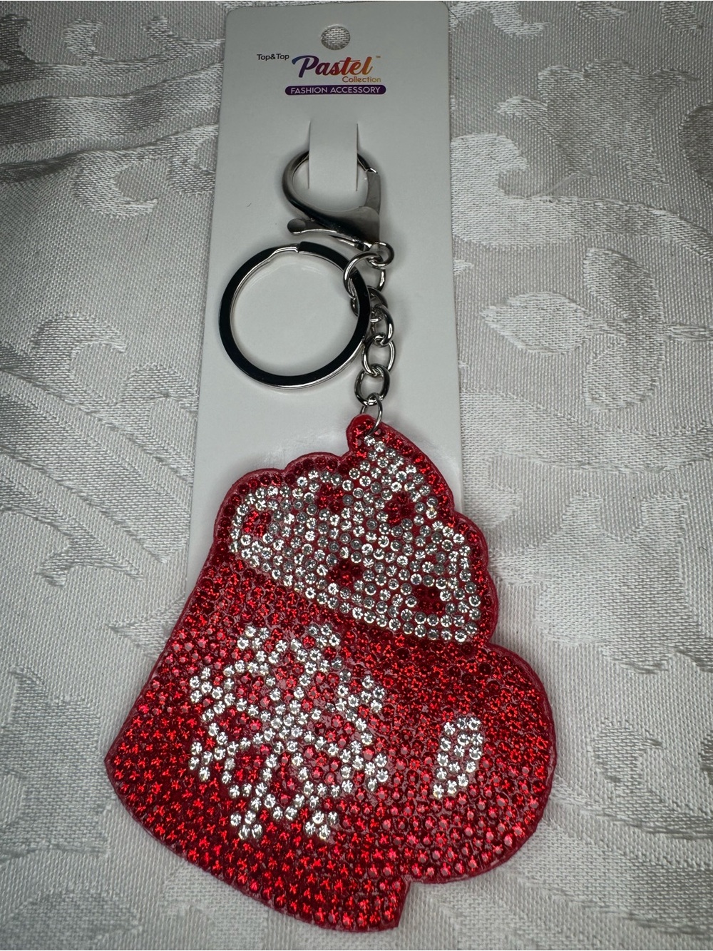 New PASTEL Flat Red Crystal Hot cocoa Keychain